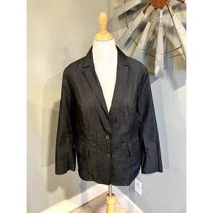 Lane Bryant Dark Denim Blazer Size 18 NWT